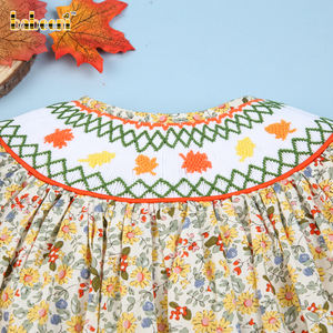 Vestido Floral con bordado geométrico y cuello fruncido, BB1656 - Product Image 4