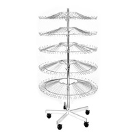 Étagère à chaussures rotative verticale en métal avec finition blanche et chromée W820xD700xH1550mm Modèle HR5125/E1 pour l'affichage en magasin