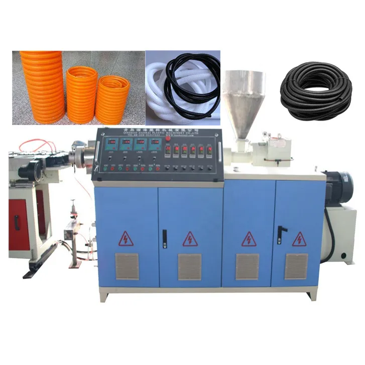 Single Double Wall Flexible High Speed Slotted Conduit COD Hdpe PE PP PVC Shisha hose Corrugated Pipe Extrusion Making Machine