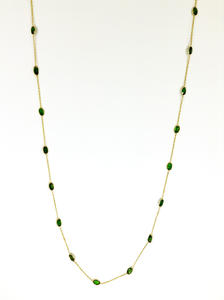 Collar de turmalina verde ligero chapado en oro de Plata de Ley 925 para uso diario, cadena larga de moda para regalo, proveedor de MOQ bajo - Product Image 2
