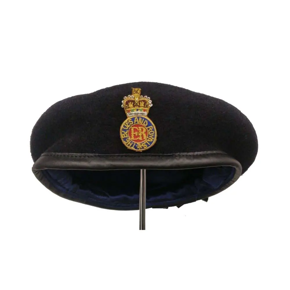 Blues Officers Blue Beret & Embroidered Badge Army Military Silk Lined