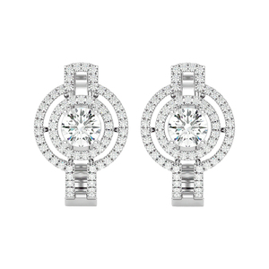 Pendientes de diamantes de diseño clásico de oro blanco puro de 14 quilates, directo del fabricante - Product Image 1