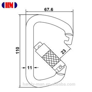 HM Antichute CE EN362 Acier Classique D Triple Verrouillage Jaune Zingué 35kN Résistance à la rupture Utilisation Industrie Lourde Grande Sangle de Sécurité - Product Image 2