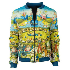 Custom Designed Adult Unisex Bomber <b>Jacket</b> Stand Collar Zipper Closure Sublimated Print Casual Style Waterproof Cotton Windproof - Product Image 1
