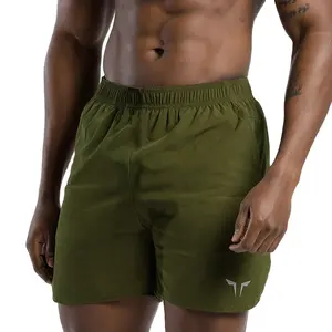 Vente en gros OEM Short de course de sport décontracté pour hommes personnalisé en coton bermuda de jogging uni à motif teinté - Product Image 1