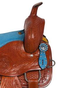 Premium cuero genuino barril Racing Western Horse Saddle Tack Set varios tamaños 14 '-18' y colores disponibles - Product Image 6