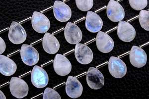20 piezas de piedra lunar de arcoíris Natural, forma de pera facetada de Fuego Azul para fabricación de joyas, cuentas genuinas y ostentosas - Product Image 6