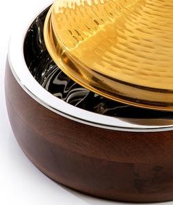 Olla caliente para servir alimentos de madera y metal con la cazuela de forma redonda de la más alta calidad para uso en la cocina - Product Image 5