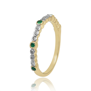 Joyería fina más vendida, anillo de banda de media eternidad de ónix verde de Plata de Ley 925 con piedras preciosas para joyería de boda - Product Image 2