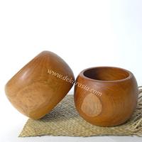 Mortier et pilon en teck écologique de style vintage, design rond, 4,1-5,5 pouces, ustensiles de cuisine pour salade