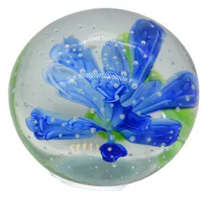 Сделанный на заказ муранский прозрачный стеклянный купол цветочный шар пресс-папье
