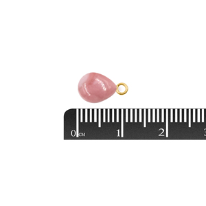 Pink <b>Opal</b> Pear Shape Sterling Silver 10 To 12 MM With Bail Gold plated Pendant - Product Image 4