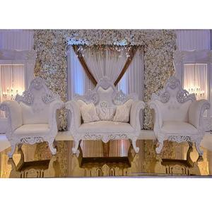 Canapé pour marié et mariée, ensemble de canapés de luxe, avec finition blanche, pour scène de mariage Royal - Product Image 1