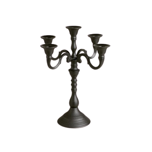 Candélabre en aluminium de couleur noire, qualité supérieure, support de bougie pour mariage et fiançailles - Product Image 2