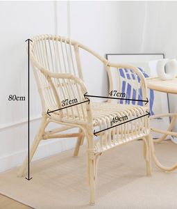 Grande chaise en rotin naturel écologique, 10 pièces, décor de maison/meubles en rotin faits à la main - Product Image 4