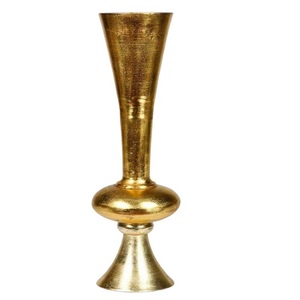 Vase à fleurs en aluminium de luxe Pot de fleurs fait à la main de qualité supérieure fini argent vente chaude porte-fleurs en métal - Product Image 3