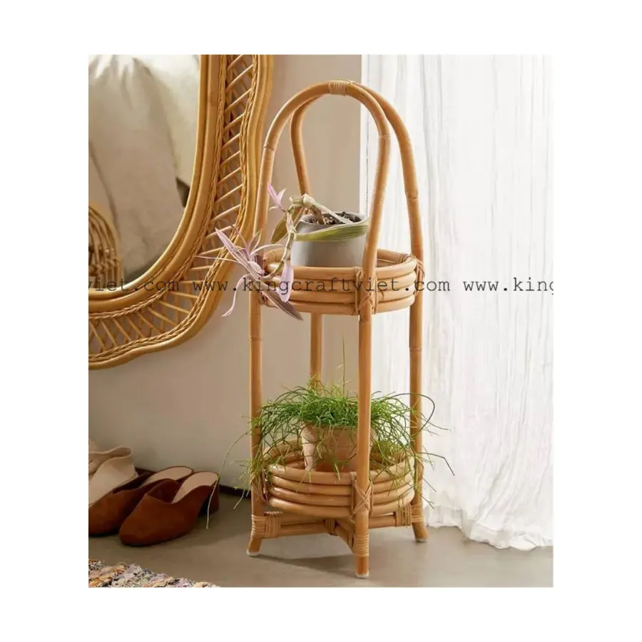 Natürlicher Rattan Cane Gurtband Pflanzer von King Craft Vietnam Großhandel Wicker Rattan Pflanzenst änder Baum Pflanzer Stand