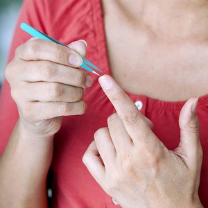 เครื่องมือแต่งหน้าเพื่อความงาม ดีไซน์โปร่ง ทำจากสแตนเลส ปลายเรียบ จับถนัดมือ แหนบต่อขนตาและคิ้ว - Product Image 3