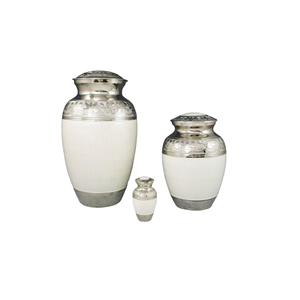 Urna funeraria de latón plateado para cenizas, urna moderna de cremación para funerales - Product Image 4