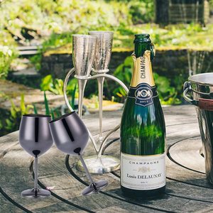 Copas de vino de acero inoxidable negro Copa 350ml Ecológico para accesorios de Bar certificados - Product Image 3