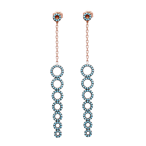 Nano Zircon Stone 925 Round Long <b>Earrings</b> Turkish Wholesale Handcrafted Fine Jewelry for Women Wedding Party - Product Image 1