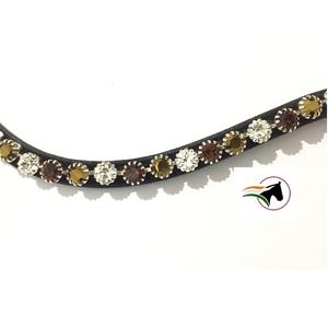 Banda Frontal para Caballo de Alta Calidad, Color Granate, con Cristales Transparentes AB de 8mm, Cierre de Gancho y Bucle Trasero, Fácil de Cambiar - Product Image 3