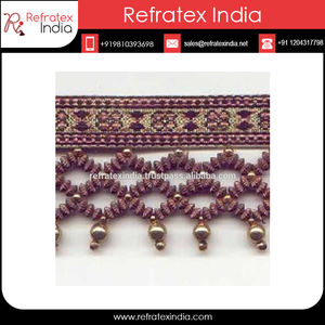 Black <b>Beaded</b> <b>Fringe</b> Good Quality <b>Fringe</b> Manufacture From India - Product Image 3