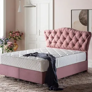 Niron DAISY Double Bed Special Headboard Design with 28 Cm Medium Hardness Multi Sring Cotton Double Sided Mattress