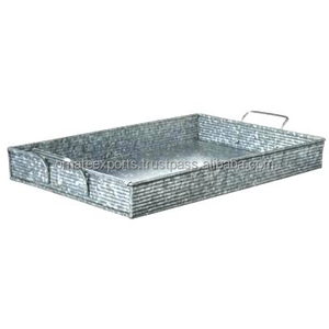 Bandeja de Servicio de Alimentos de Hierro Galvanizado Hecha a Mano, Elegante, con Acabado Pulido, Apta para Lavavajillas y Microondas, Venta al Por Mayor - Product Image 3
