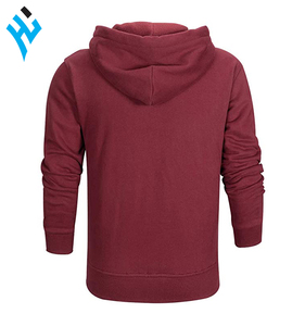 Sweat-shirt en coton polaire à capuche pour homme, rouge, de bonne qualité, pour la course sportive, décontracté, fermeture éclair, logo imprimé personnalisé, collection hiver - Product Image 2