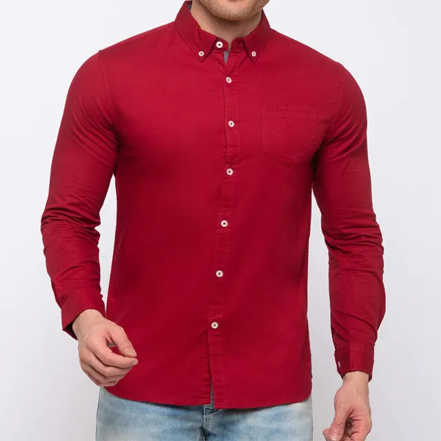 Men casual wholesale dressing shirts trends classic shirt designs red shirts for men