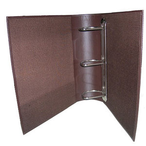 Customized Logo Brown Leather 3-Ring Binder <b>Portfolio</b> for Business Use Filing Products - Product Image 1