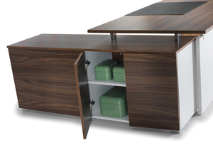 Table basse Etagere de bureau de direction convertible au design moderne avec MDFlam mélaminé à bandes en PVC pour usage domestique - Product Image 4