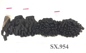 หนังกำพร้าชิดเด็กขดบิดผมมนุษย์สีดำเด็กสาวสไตล์ผมหยิกสั้น - Product Image 5