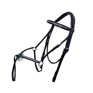 บังเหียนม้าหนังแท้ประดับคริสตัล ปรับแต่งสีและโลโก้ได้ - Product Image 1