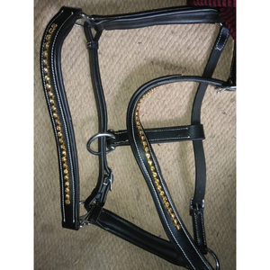 VENDRE bride en cuir fantaisie CUIR VÉRITABLE Cheval Sellerie Dollar équestre 8 tailles FULL COB SHETLAND - Product Image 4