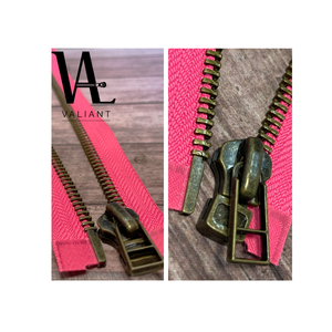 #10 Antibrass Metal zipper open end with Retro puller - Product Image 3