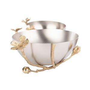 Tazón para Servir de Acero Ecológico Pulido con Diseño de Pétalos en Color Dorado para Bodas, con Logotipo Personalizado - Product Image 6