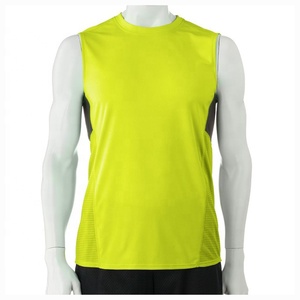 Men's Polyester Fitted Athletic Sleeveless T-Shirt Training Basic Tank Top Breathable Wicking Running Vest - Product Image 2