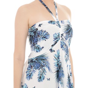 Robes élégantes pour femmes col licou 100% rayonne bleu ciel vente en gros personnalisé Bali fabricant vêtements de plage robe DR006-009R1 - Product Image 2