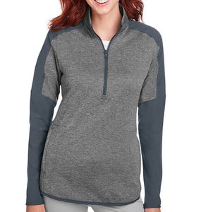 Pull-over de performance pour femme à col montant, séchage rapide, évacuation de l'humidité, double séchage, fermeture éclair 1/4, en polaire, polyester/coton, écologique - Product Image 5