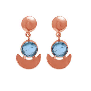 Boucles d'oreilles rares en argent sterling 925 pierres précieuses multi-formes plaqué or rose papillon cadeau de mariage à la mode pour les femmes - Product Image 3