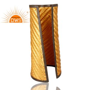 Grosse manchette en argent massif plaqué or 18k, vente en gros, 925, bijoux à manchette large, Antique, vente en gros - Product Image 3