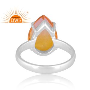 Anillo Apilable de Plata de Ley 925 Hecho a Mano con Morganita Natural y Cuarzo Doble, Fabricante de Joyería - Product Image 4