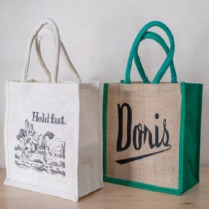 Fournisseurs de gros Sacs fourre-tout en jute Sacs à provisions imprimés sur mesure Sac en jute pour le shopping - Product Image 2