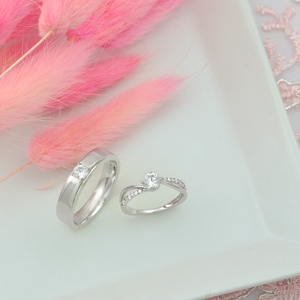 Couple romantique mariage anniversaire fête anneaux 925 argent Sterling haute qualité unisexe - Product Image 4