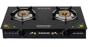 Sunhouse SHB3365HA doble quemador GLP Mesa cocina de Gas encendido eléctrico superficie de vidrio uso doméstico hecho Vietnam 2 años - Product Image 4