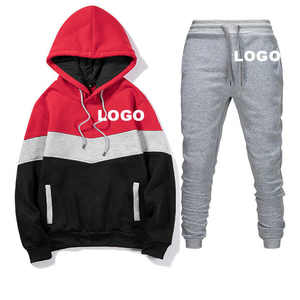 Ensemble de Jogging pour hommes, survêtement avec fermeture éclair, Logo personnalisé avec impression, vente en gros, 2020 - Product Image 3