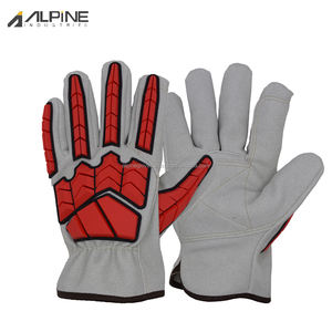 ถุงมือหนังวัวแพะ100% แบบแยกนิ้วสำหรับฤดูหนาวถุงมือตัดป้องกันการกระแทกดีไซน์ใหม่สำหรับนักผจญเพลิง - Product Image 5