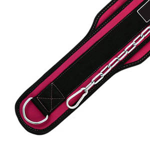 High quality <b>Weight</b> lifting Dipping <b>training</b> Belt with Chain Neoprene Gym Fitness workout Double Support Brace - Product Image 5